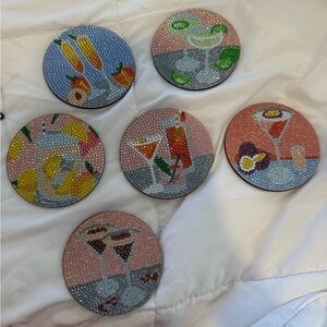 Diamond Coasters (6pk) - Different Drinks Theme
